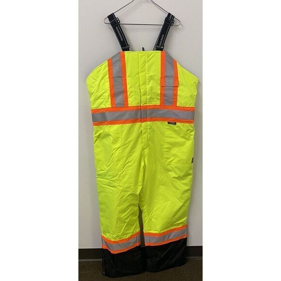 Tough Duck S79821 3X Hi-Vis Safety Insulated Overalls Florescent Yellow - Picture 2 of 16